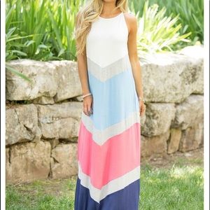 Sweet Pea casual dress medium color block